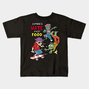 Zombies hate fast food - Halloween Gift Kids T-Shirt